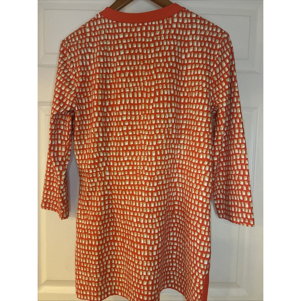 J Mclaughlin Catalina Cloth  Tunic Orange‎ 3/4 Sleeves L EUC - Picture 2 of 7